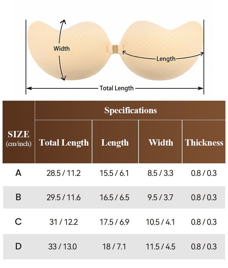 Seamless Invisible Reusable Backless Strapless Adhesive Bra 2 pack set