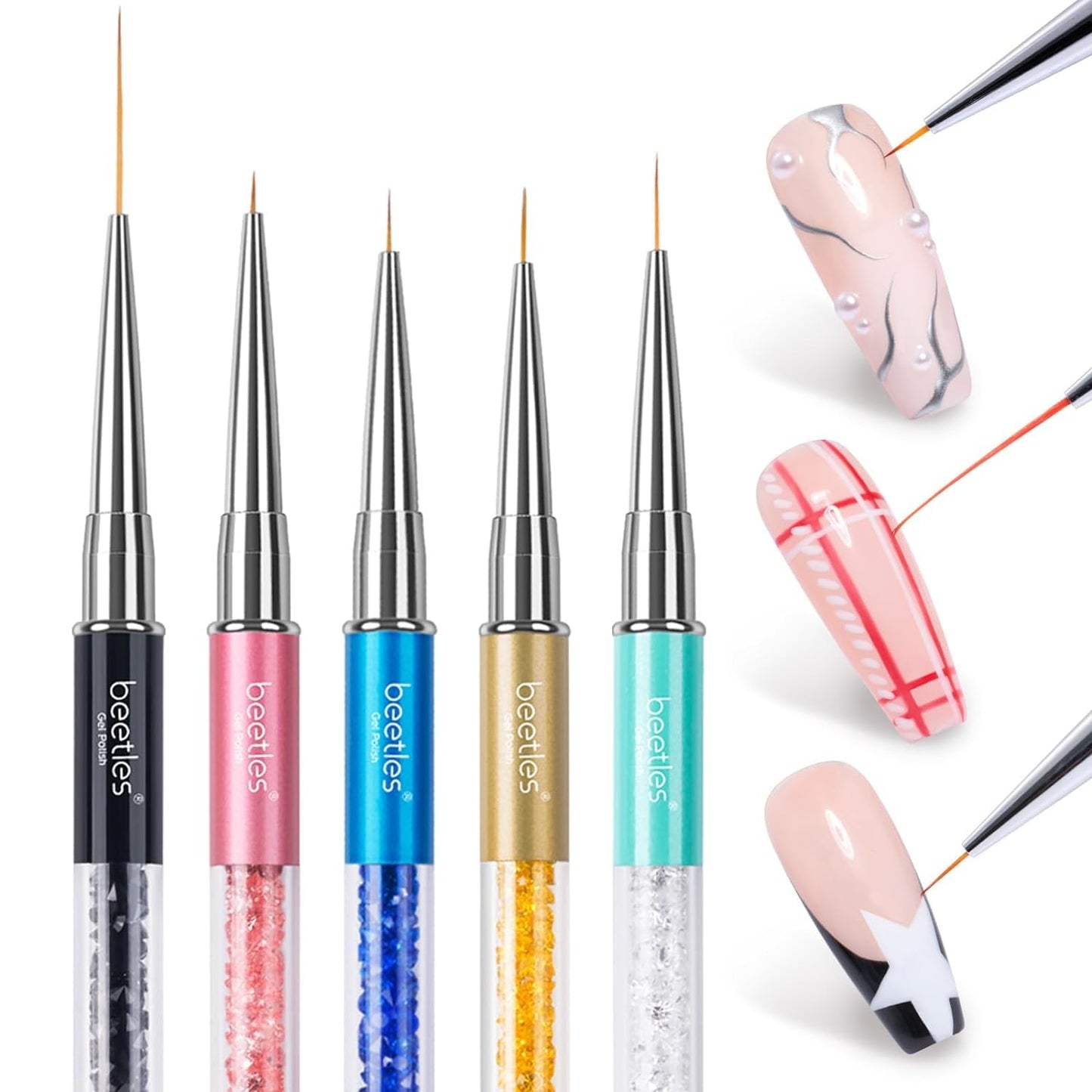 5-Piece Ultra-Fine Nail Art Liner Brush Set