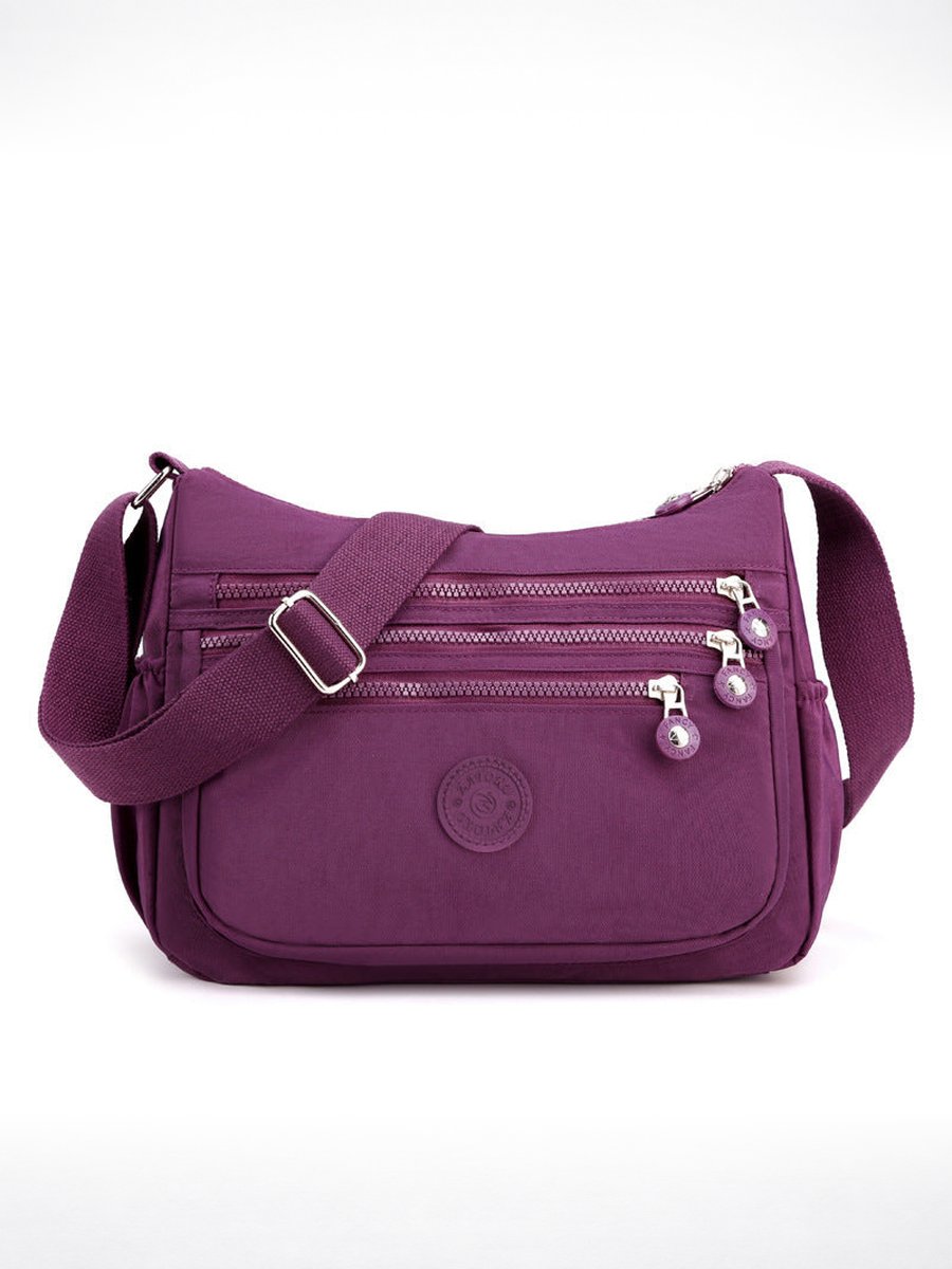 Multi-Pocket Nylon Crossbody Bag