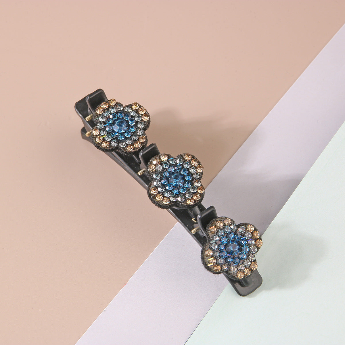 Sparkling Clover and Flower Hair Clips – 4 Pack