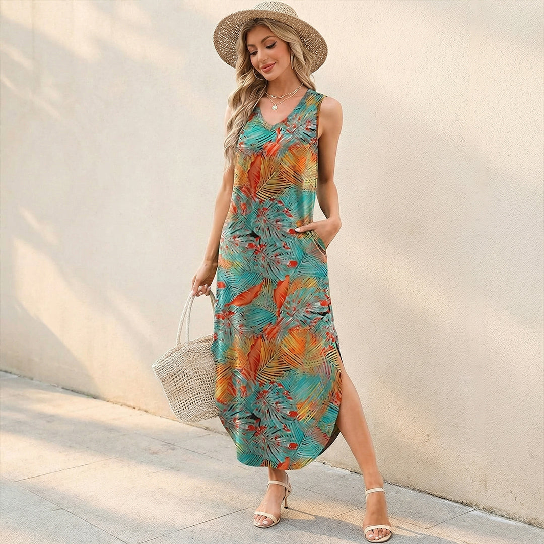 Slimetica V Neck Summer Dresses