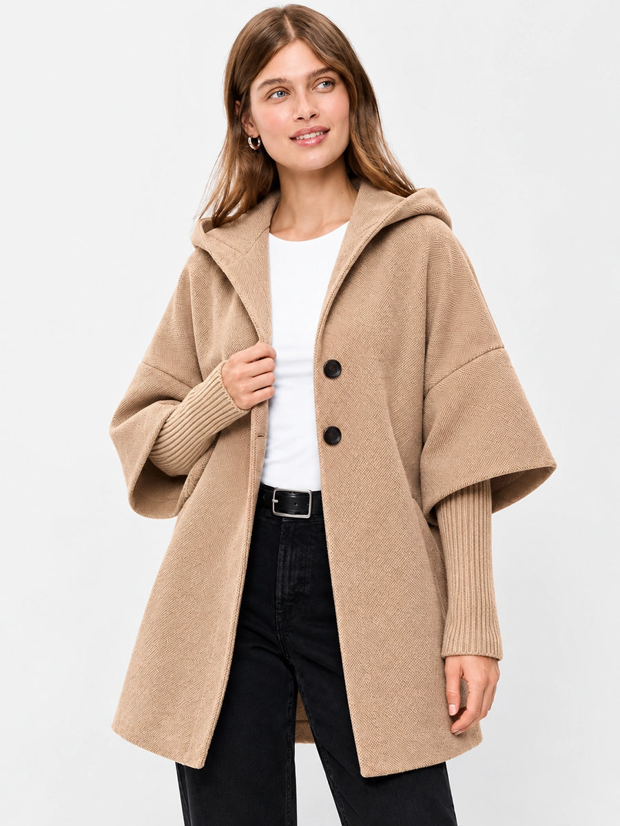 Women’s Faux Two-Piece Hooded Jacket for Casual Layering