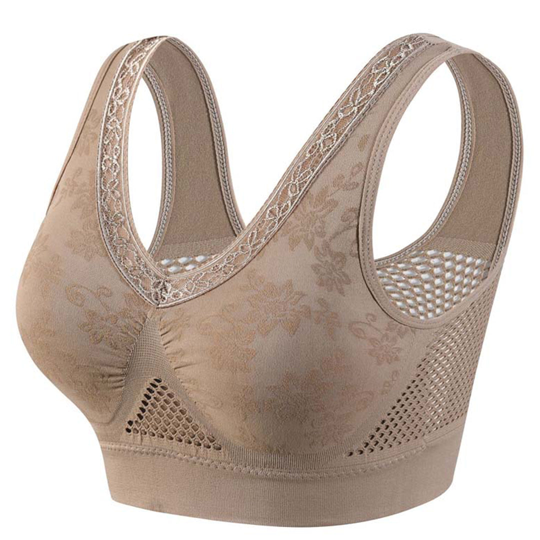 Lace Trim Breathable Bra 2 Pcs