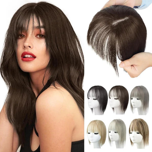 Hair Toppers for Women. 360° 3D Cover Wispy Bangs Hair Pieces for Women.New Upgraded model