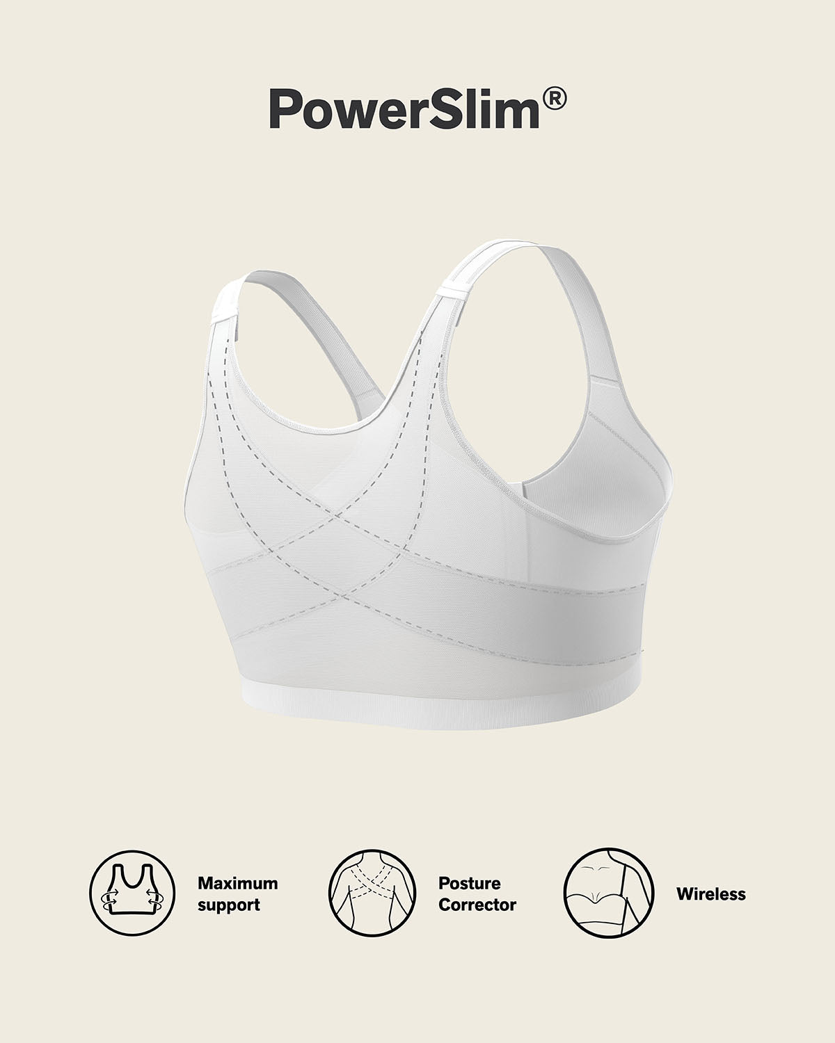 Unlined Wireless Posture Corrector Bra