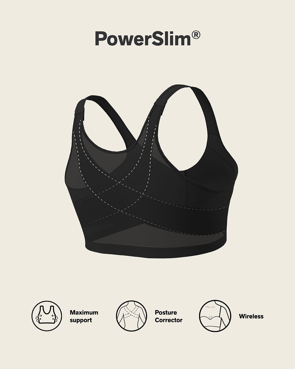 Unlined Wireless Posture Corrector Bra