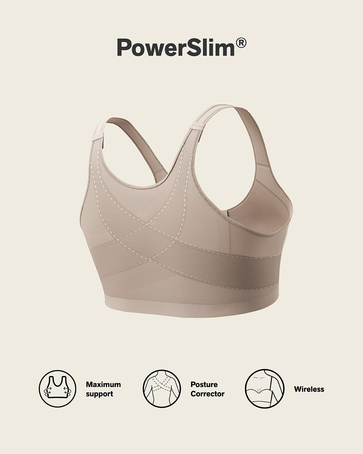 Unlined Wireless Posture Corrector Bra