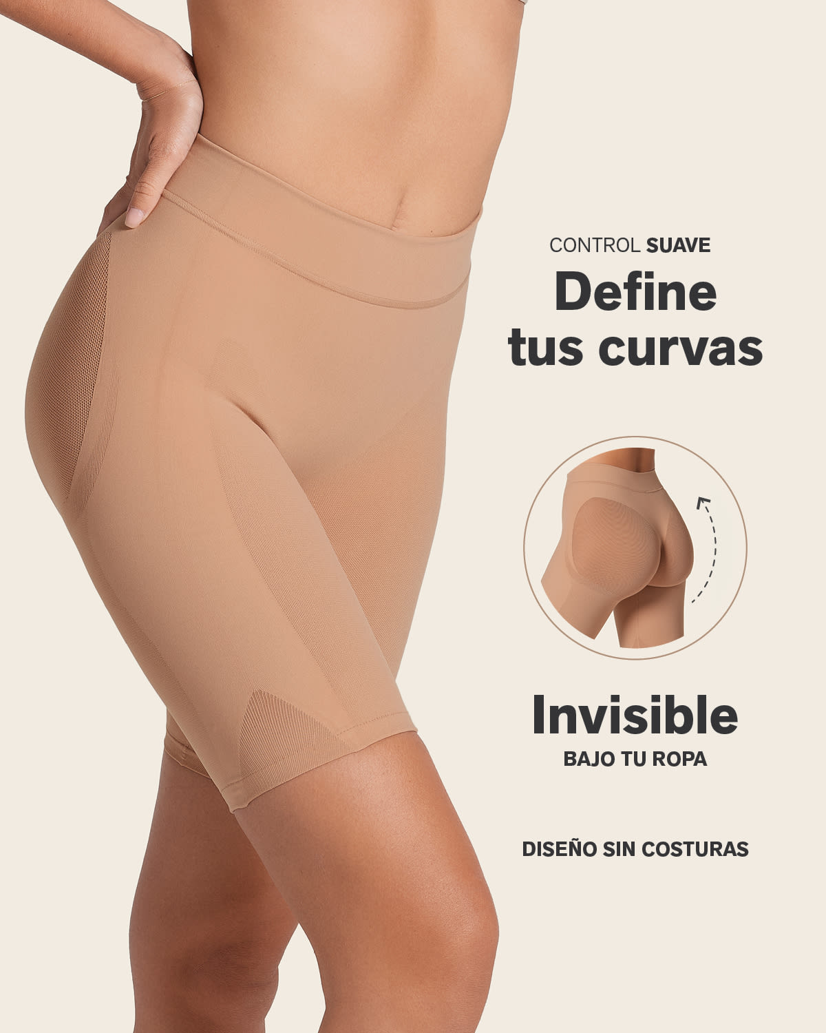 Well-Rounded Invisible Butt Lifter Shaper Short