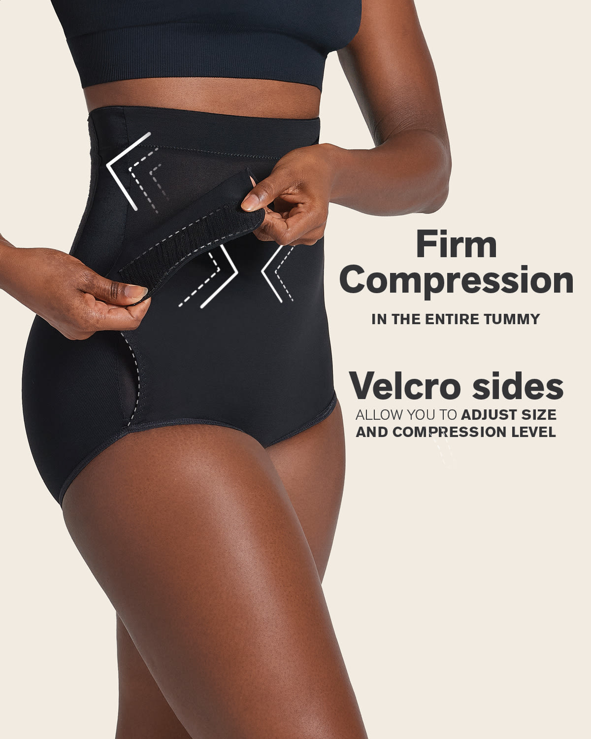 High-Waisted Firm Compression Post Surgical Panty with Adjustable Belly Wrap