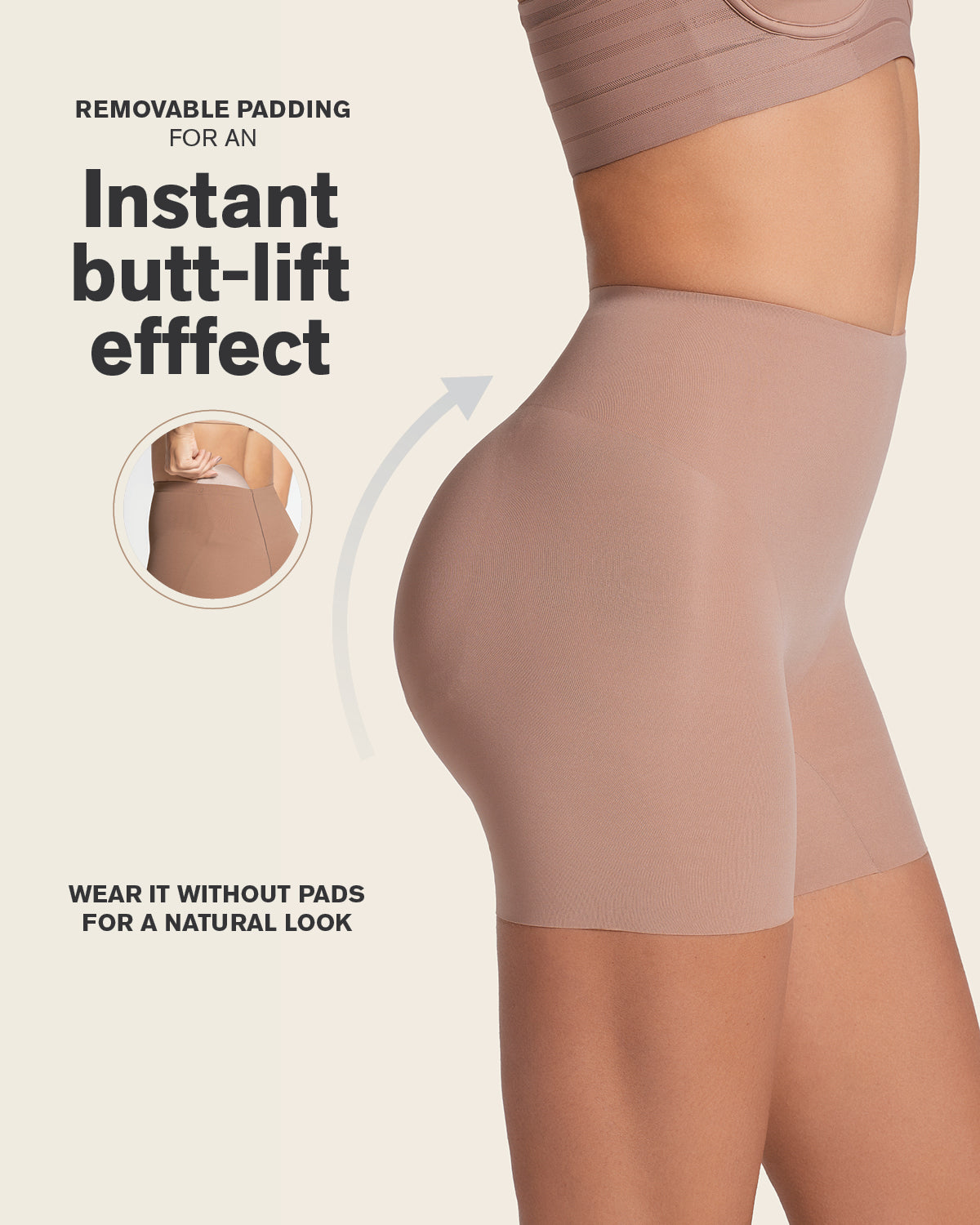 Undetectable Padded Butt Lifter Shaper Short