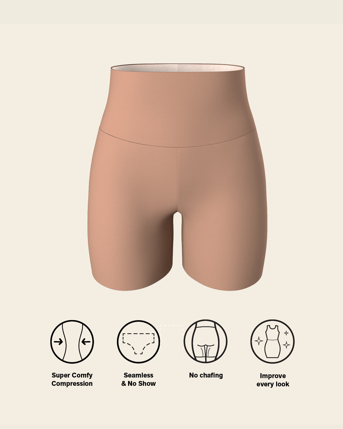 Stay-In-Place Seamless Shapewear Shorts