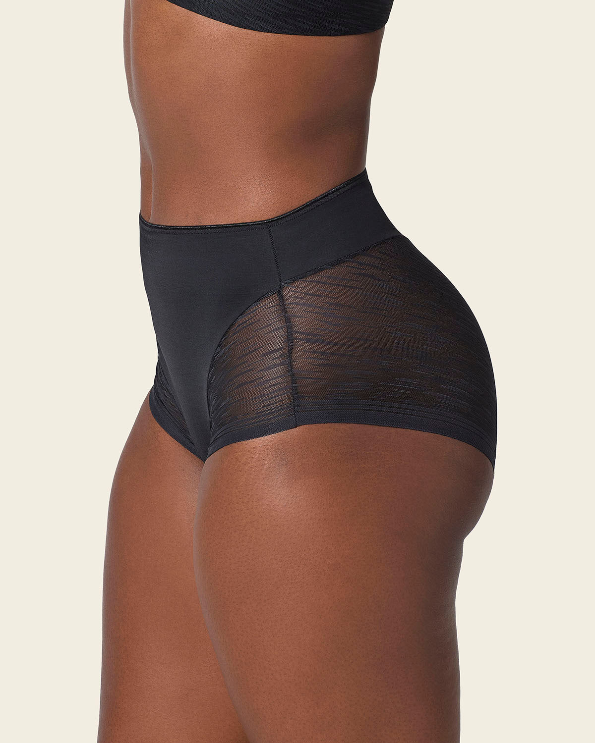High-Waisted Sheer Lace Shaper Panty
