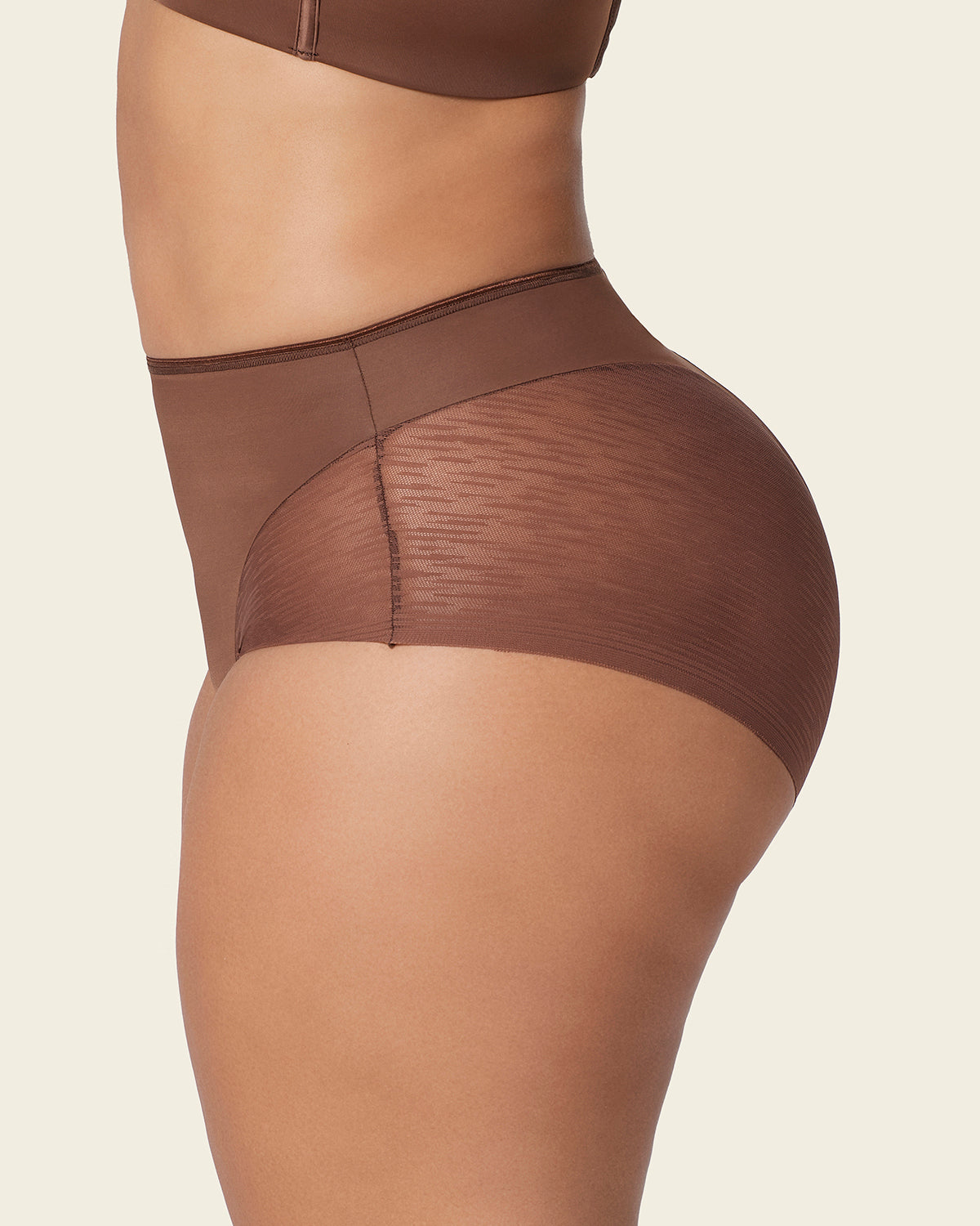 High-Waisted Sheer Lace Shaper Panty