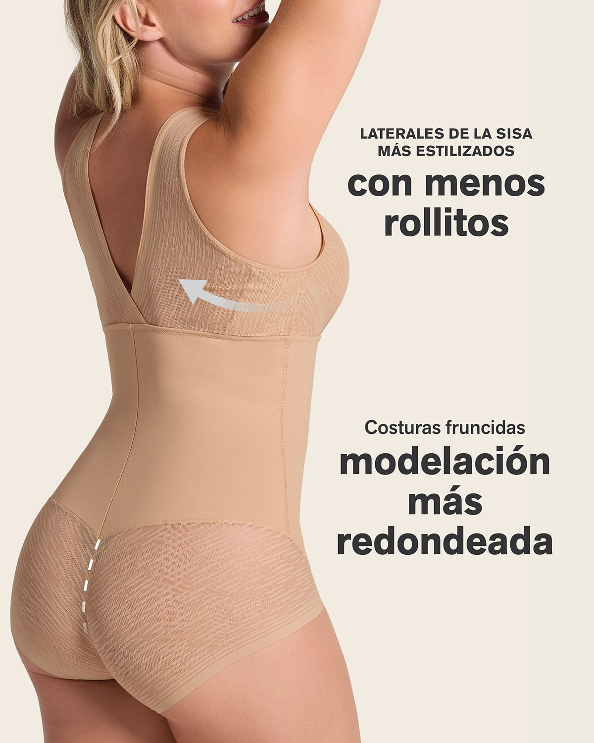 Sheer Stripe Detail Sculpting Bodysuit