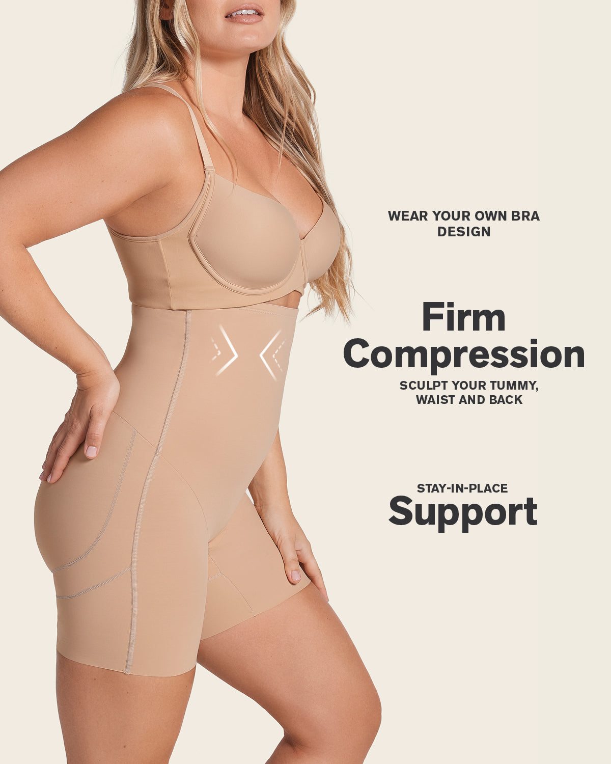 Strapless Sculpting Step-in Body Shaper with Short Bottom