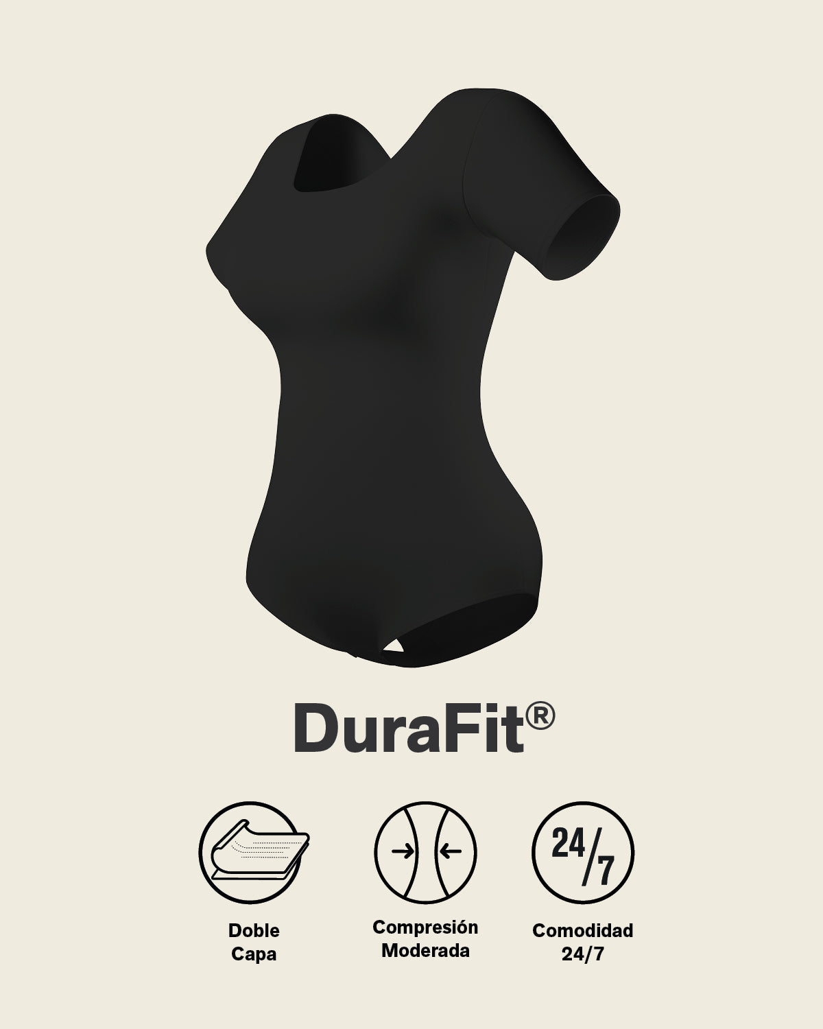 Short Sleeve Round Neck Shaper Bodysuit