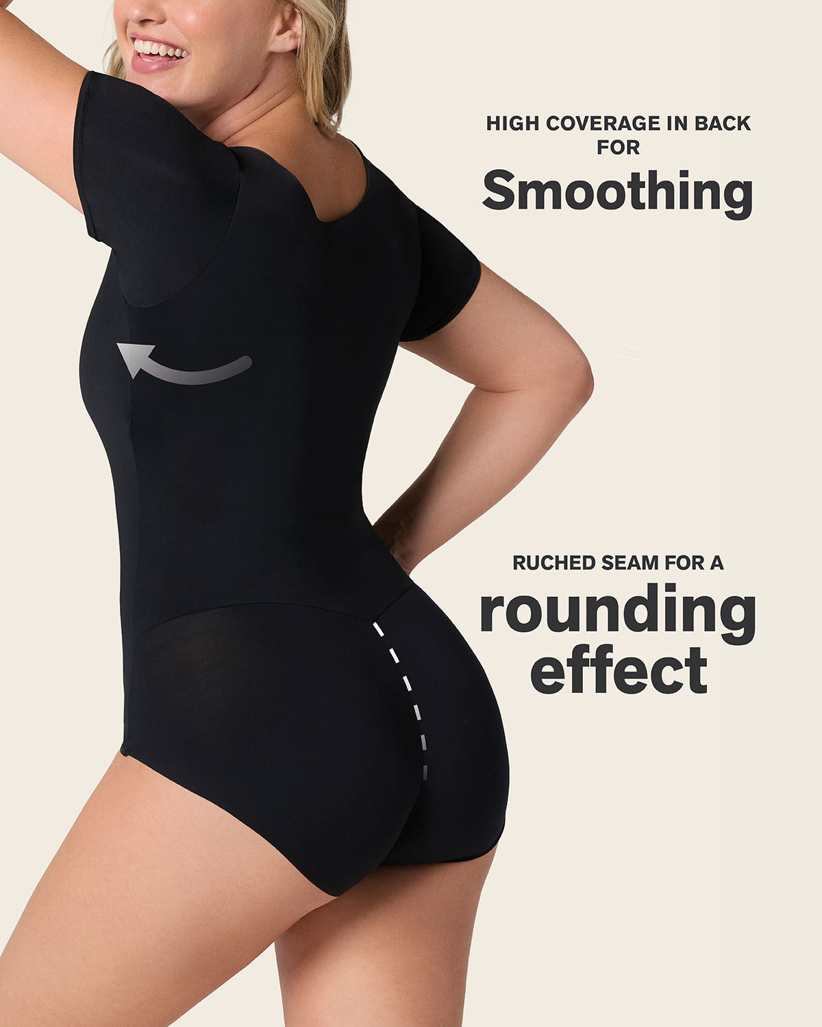 Short Sleeve Round Neck Shaper Bodysuit