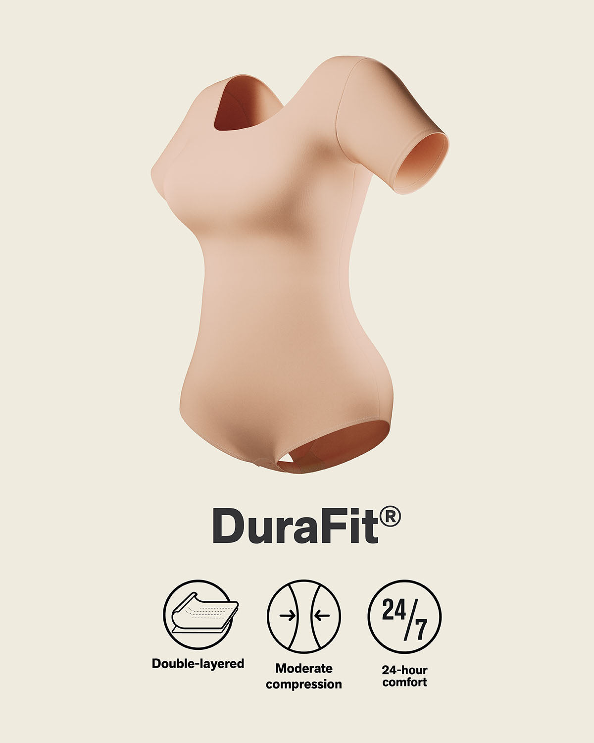 Short Sleeve Round Neck Shaper Bodysuit