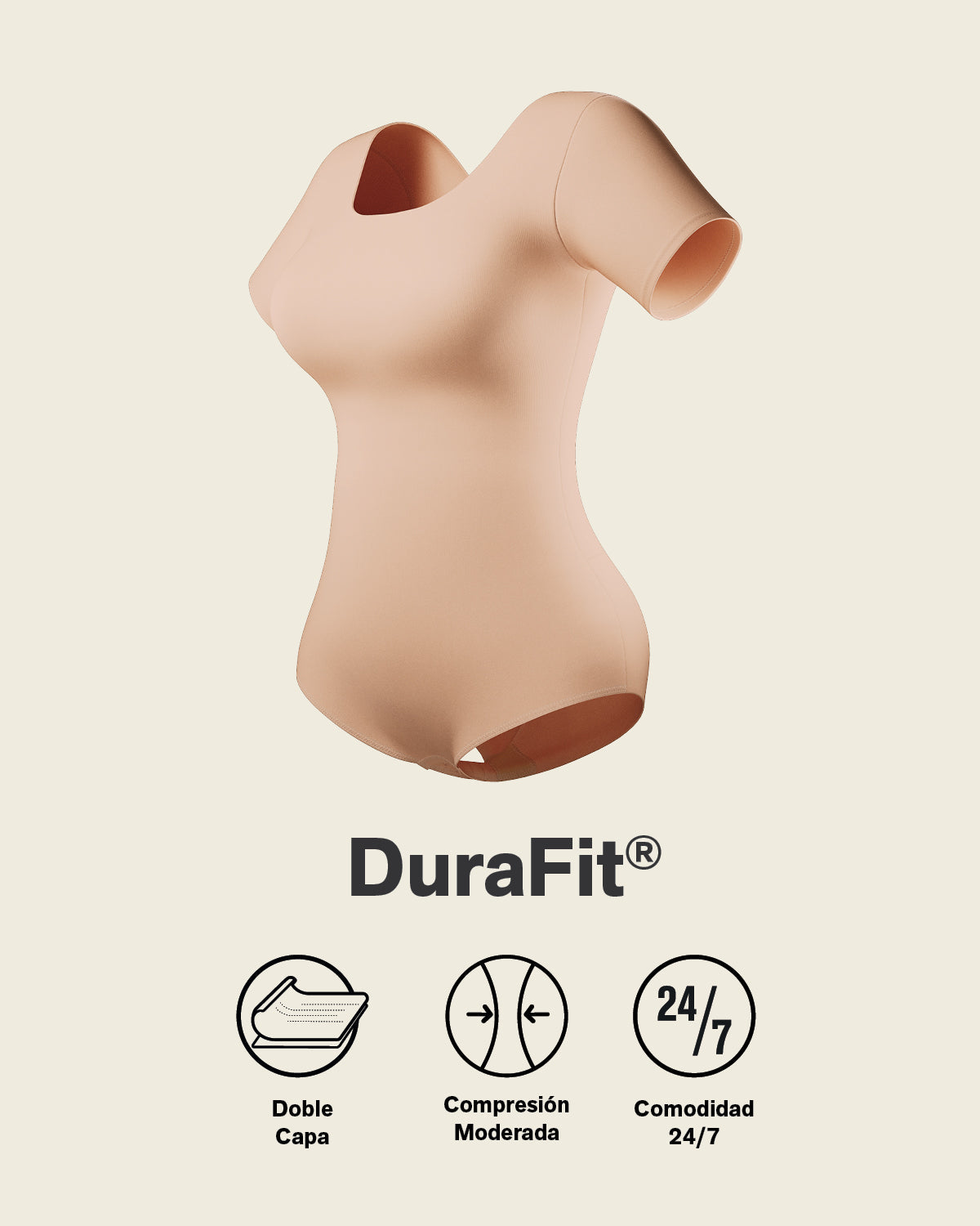 Short Sleeve Round Neck Shaper Bodysuit