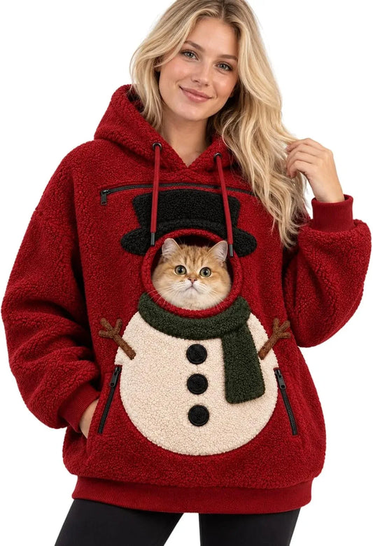 Christmas Pet-Carrier Hoodie with Front Pouch – image 1
