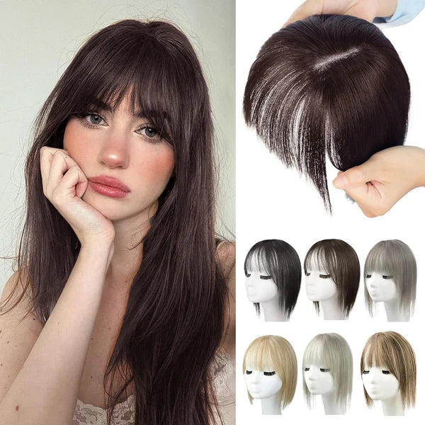 Hair Toppers for Women. 360° 3D Cover Wispy Bangs Hair Pieces for Women.New Upgraded model
