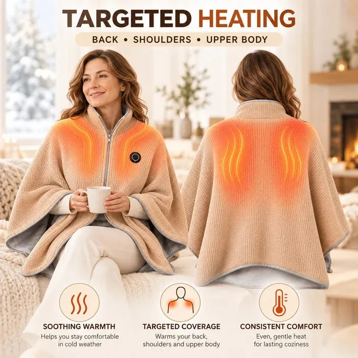 Heated Stand-Collar Shawl for Cool-Weather Layering – image 4