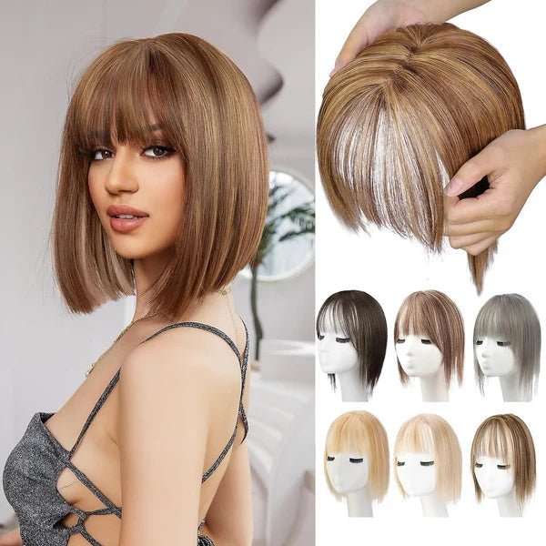 Hair Toppers for Women. 360° 3D Cover Wispy Bangs Hair Pieces for Women.New Upgraded model