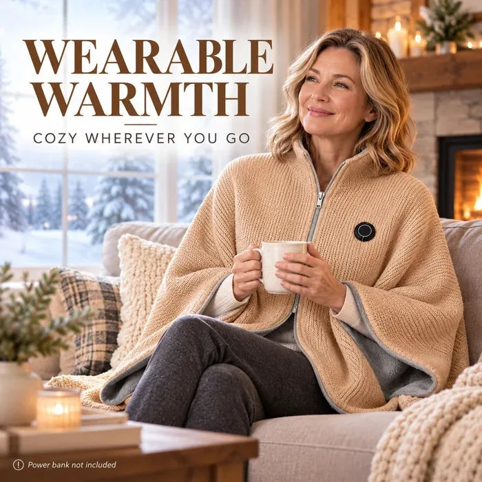 Heated Stand-Collar Shawl for Cool-Weather Layering – image 7