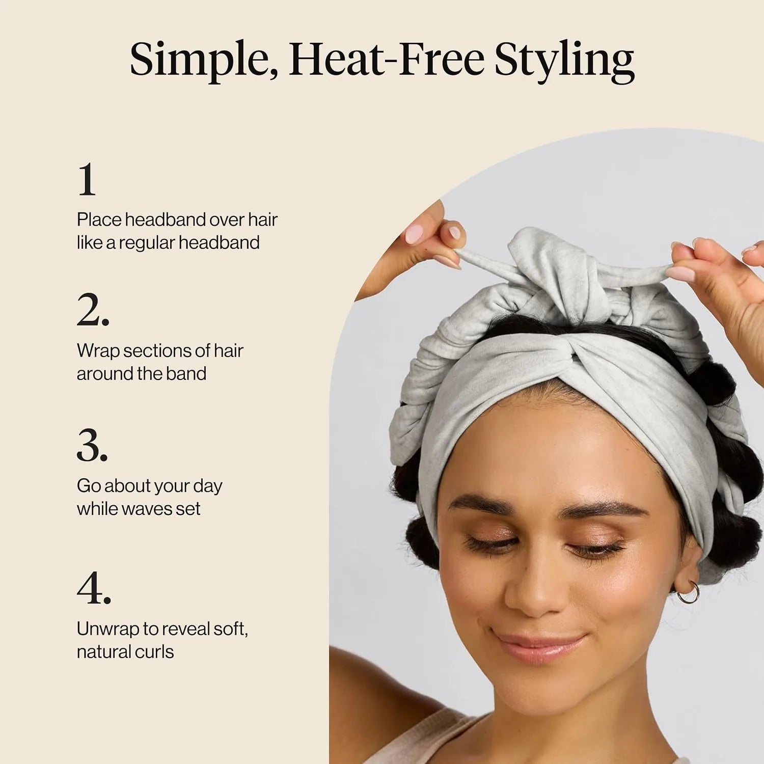 Heatless Curling Headband Set for Soft Overnight Waves – product detail 7
