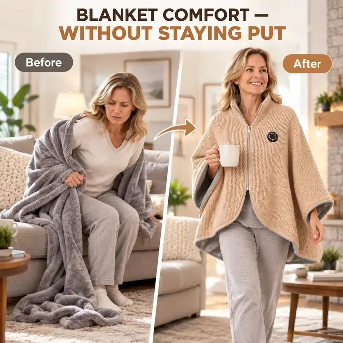 Heated Stand-Collar Shawl for Cool-Weather Layering – image 8