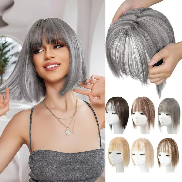Hair Toppers for Women. 360° 3D Cover Wispy Bangs Hair Pieces for Women.New Upgraded model