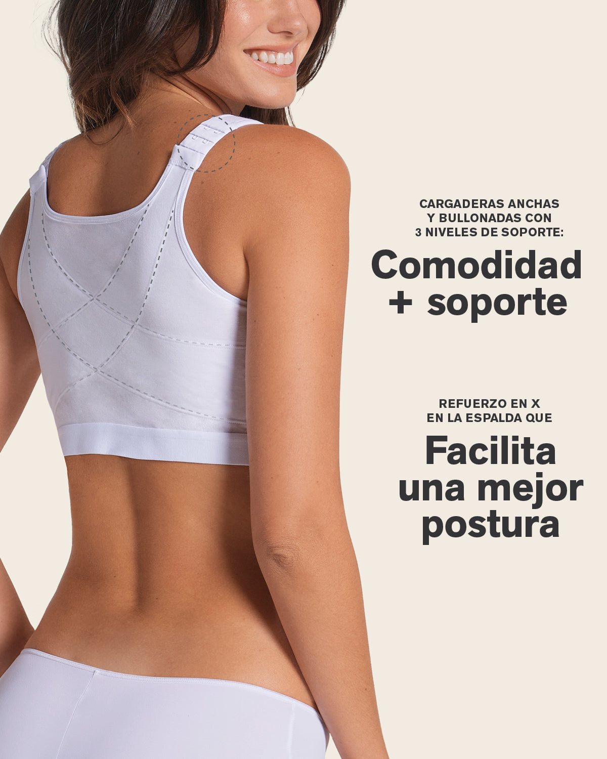 Stretch Cotton Wireless Posture Corrector Bra