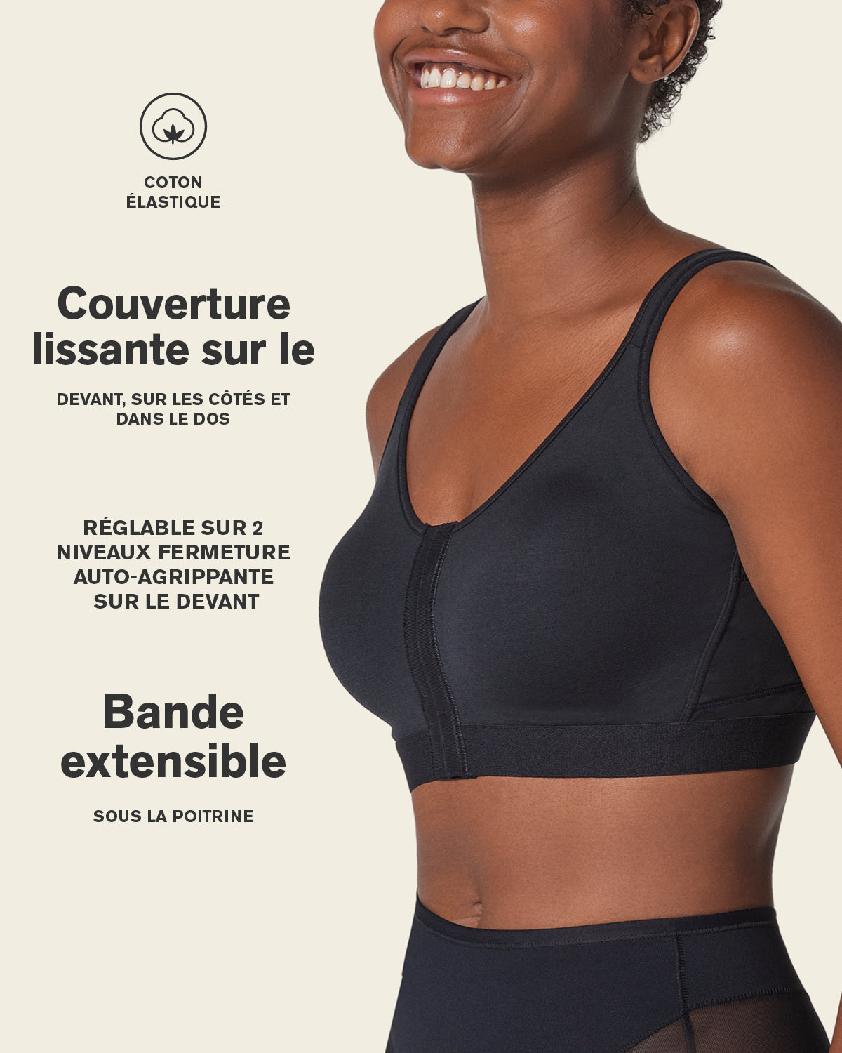 Stretch Cotton Wireless Posture Corrector Bra