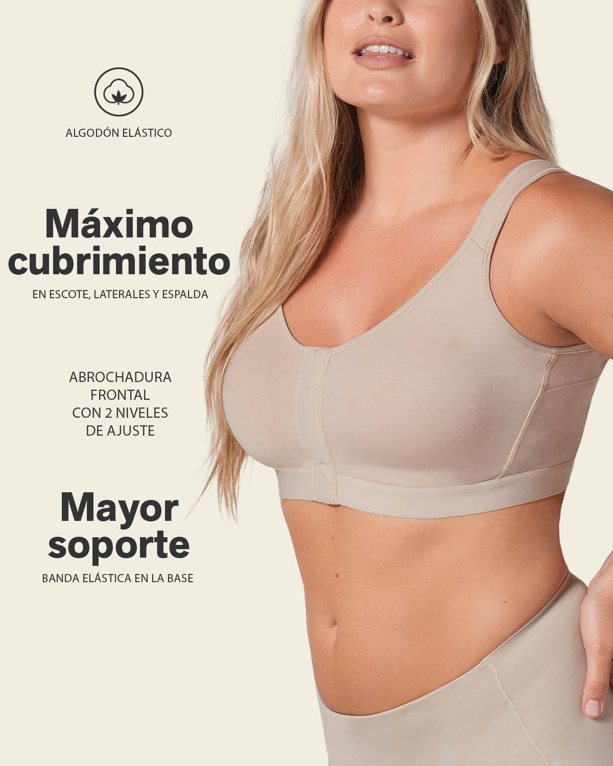 Stretch Cotton Wireless Posture Corrector Bra