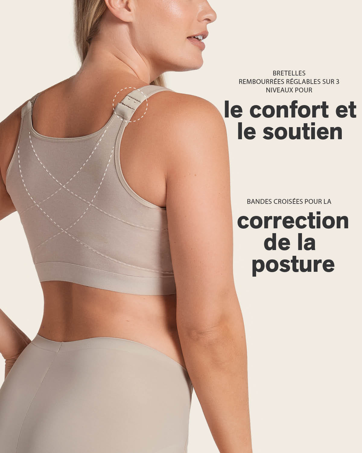 Stretch Cotton Wireless Posture Corrector Bra