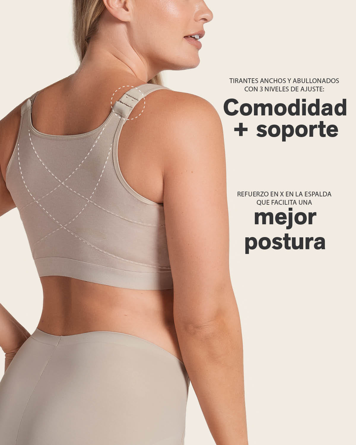 Stretch Cotton Wireless Posture Corrector Bra