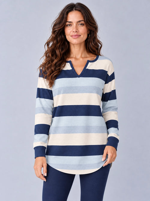 Women's Colorblock Long-Sleeve Top and Leggings Set