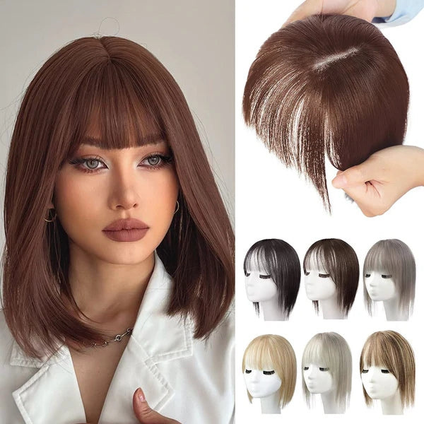 Hair Toppers for Women. 360° 3D Cover Wispy Bangs Hair Pieces for Women.New Upgraded model