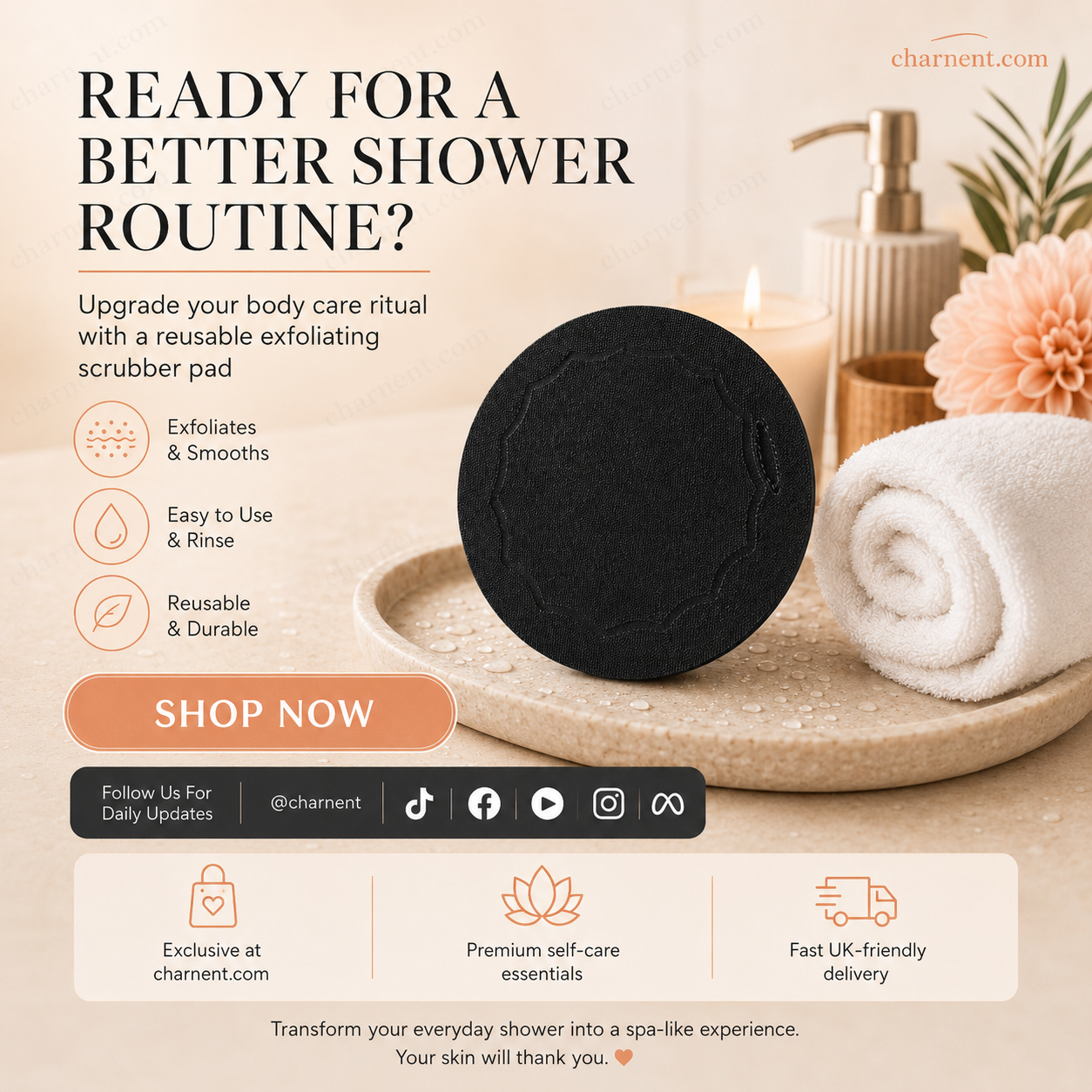 🧖‍♀️5 PCS Scrub Bath Pads – Gently exfoliate. unclog pores. reveal brighter skin. Durable rubber. easy to rinse. ✨🛀