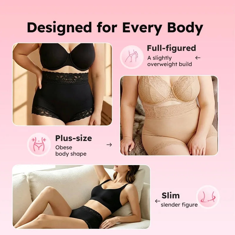High-Waist Lace Butt-Lift Shapewear Shorts
