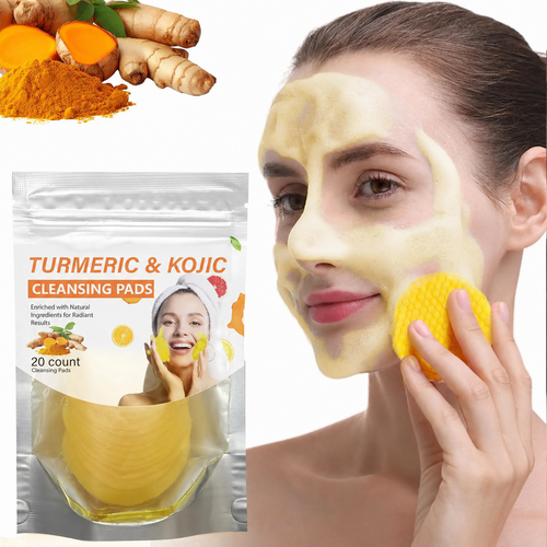 💸 SAVE BIG 💸  Natural Turmeric & Kojic Acid Exfoliating Cleansing Pads for Dark Spots | 40 Pads 🧼