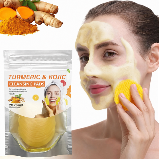 💸 SAVE BIG 💸  Natural Turmeric & Kojic Acid Exfoliating Cleansing Pads for Dark Spots | 40 Pads 🧼