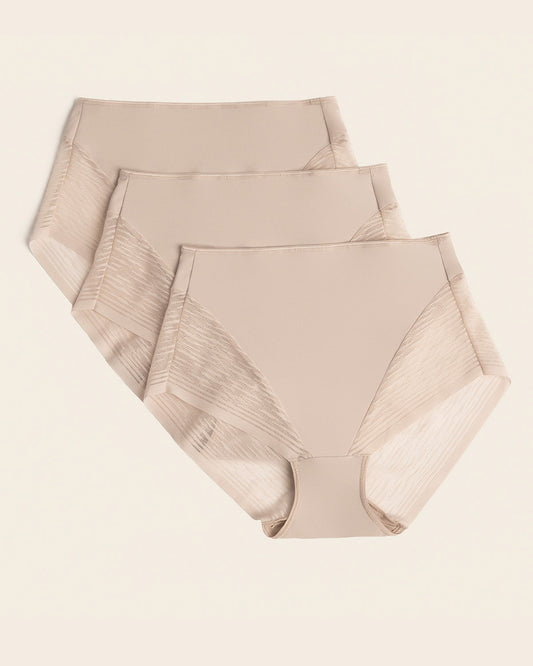 3-Pack High-Waisted Sheer Lace Shaper Panty