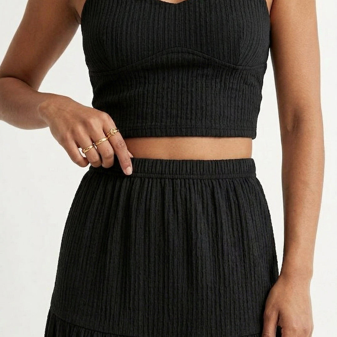 Crop Top Cami & Maxi Skirt Set