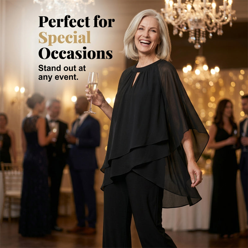 Elegant Asymmetrical Two-Piece Pant Set