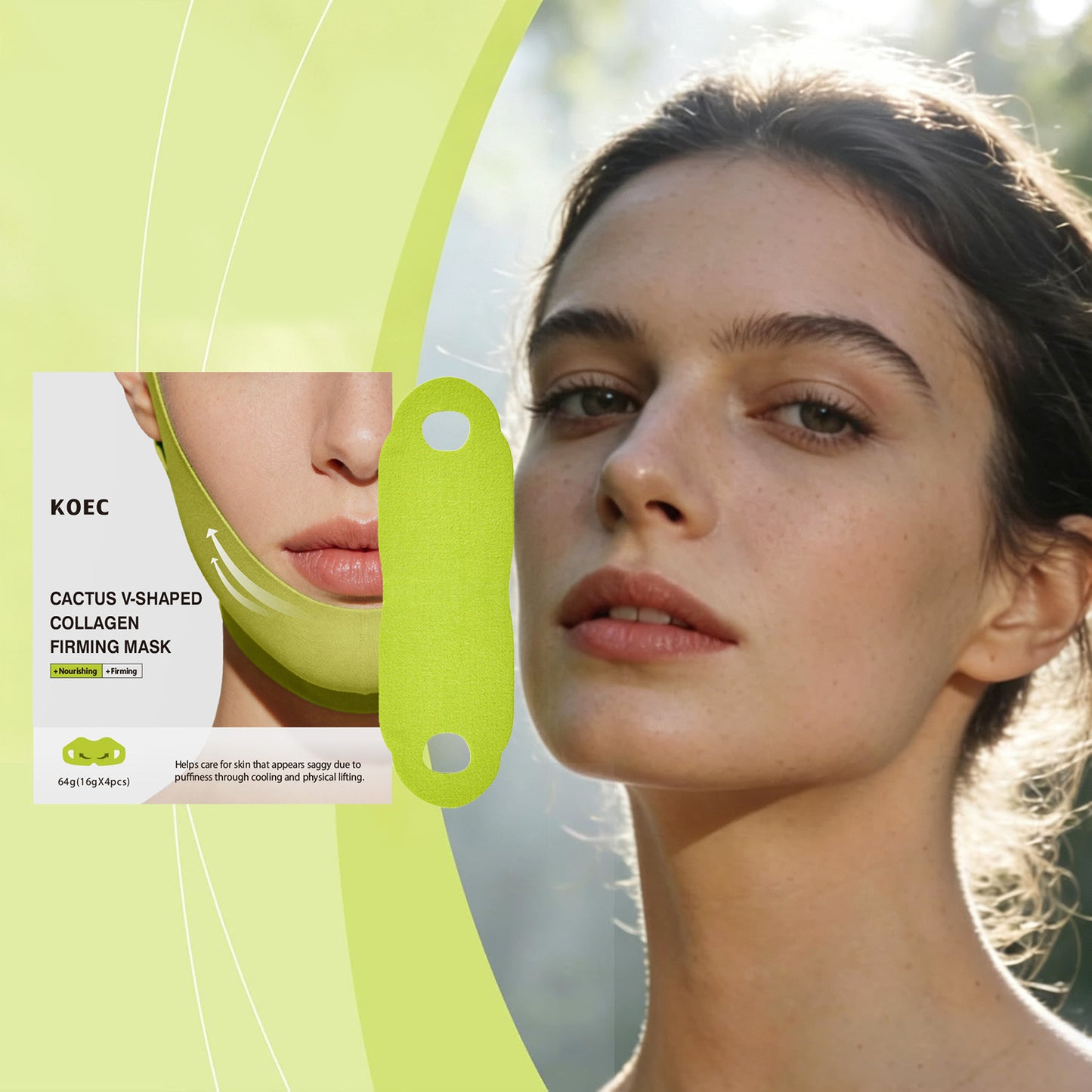 KOEC Cactus V-Shaped Collagen Firming Mask 2 Pack