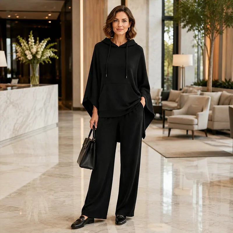 Women’s Asymmetric Hem Sweatshirt and Pants Set