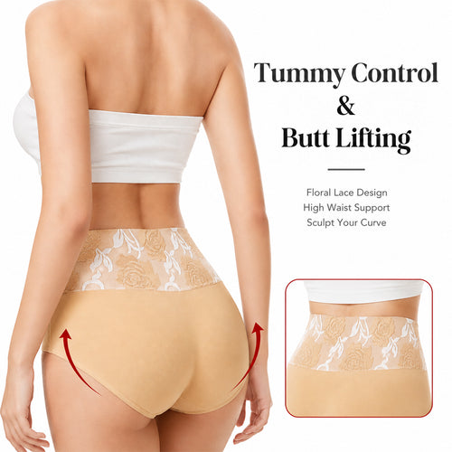 Elastic Printed High-Waist Panties