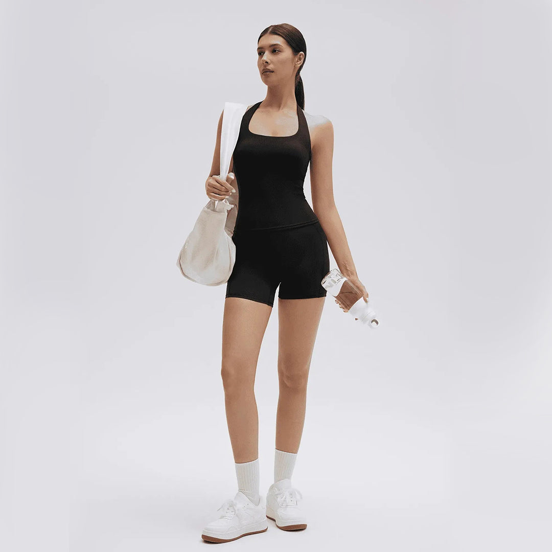 Halter Neck High Waisted 2 Piece Workout Sets