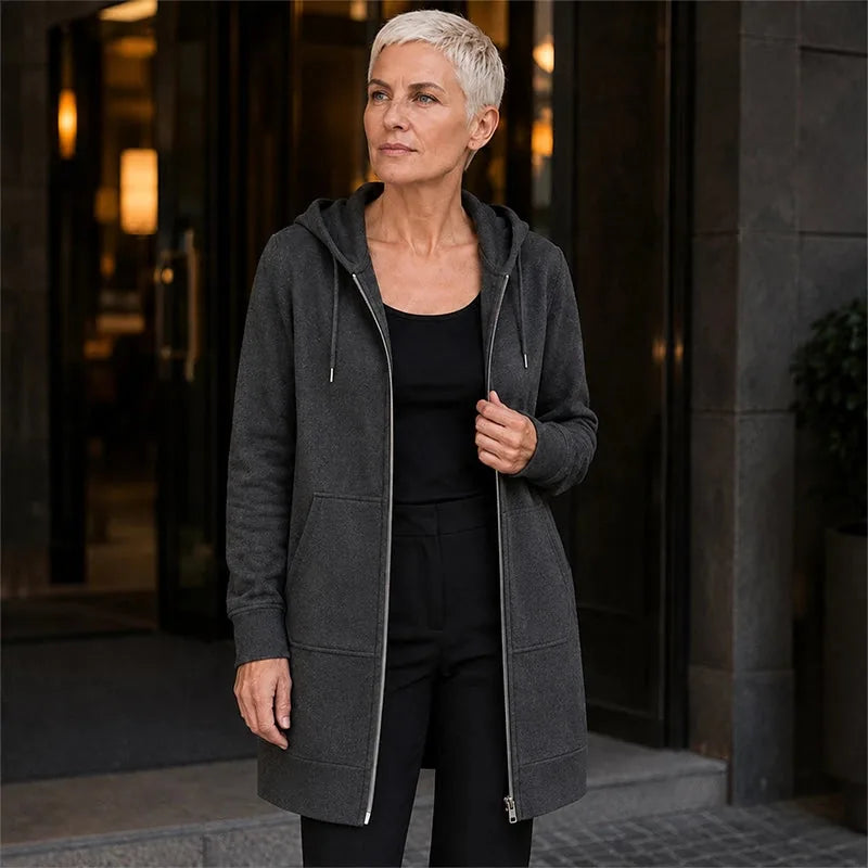 Women’s Longline Casual Hooded Jacket